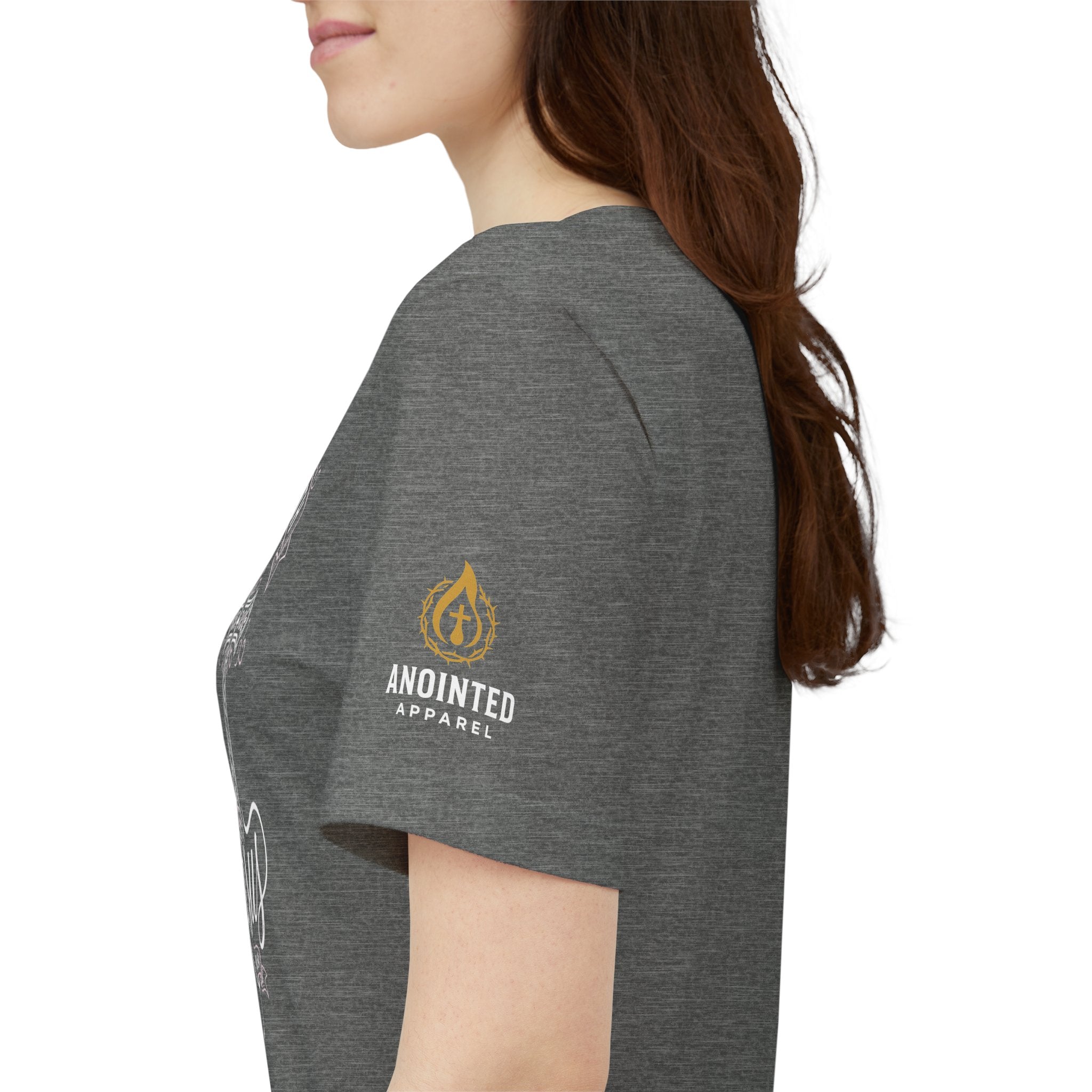 Romans 8:14 - "I Ride With Jesus" (Ladies) (Design on Front/Logo on Sleeve)