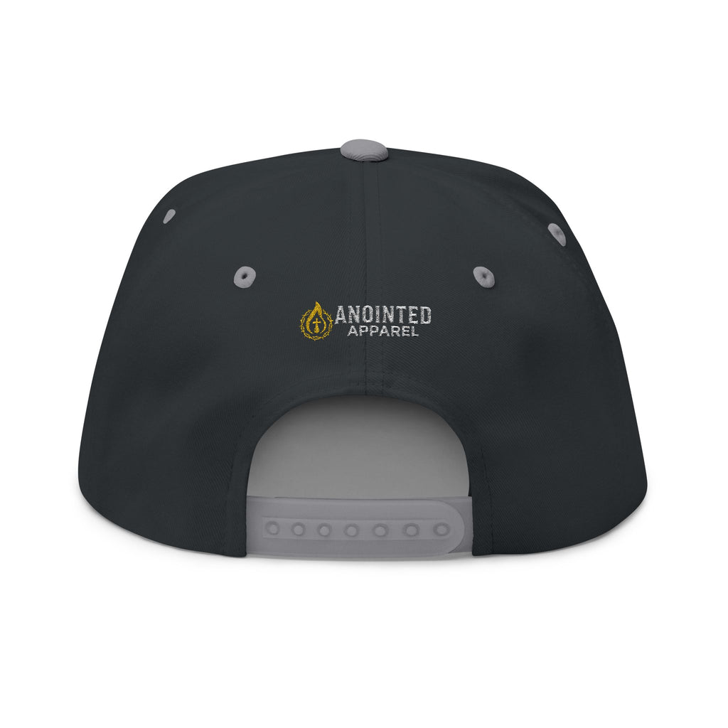 "YHWH" (White) Flat Bill Snapback (Embroidered Front/Back)
