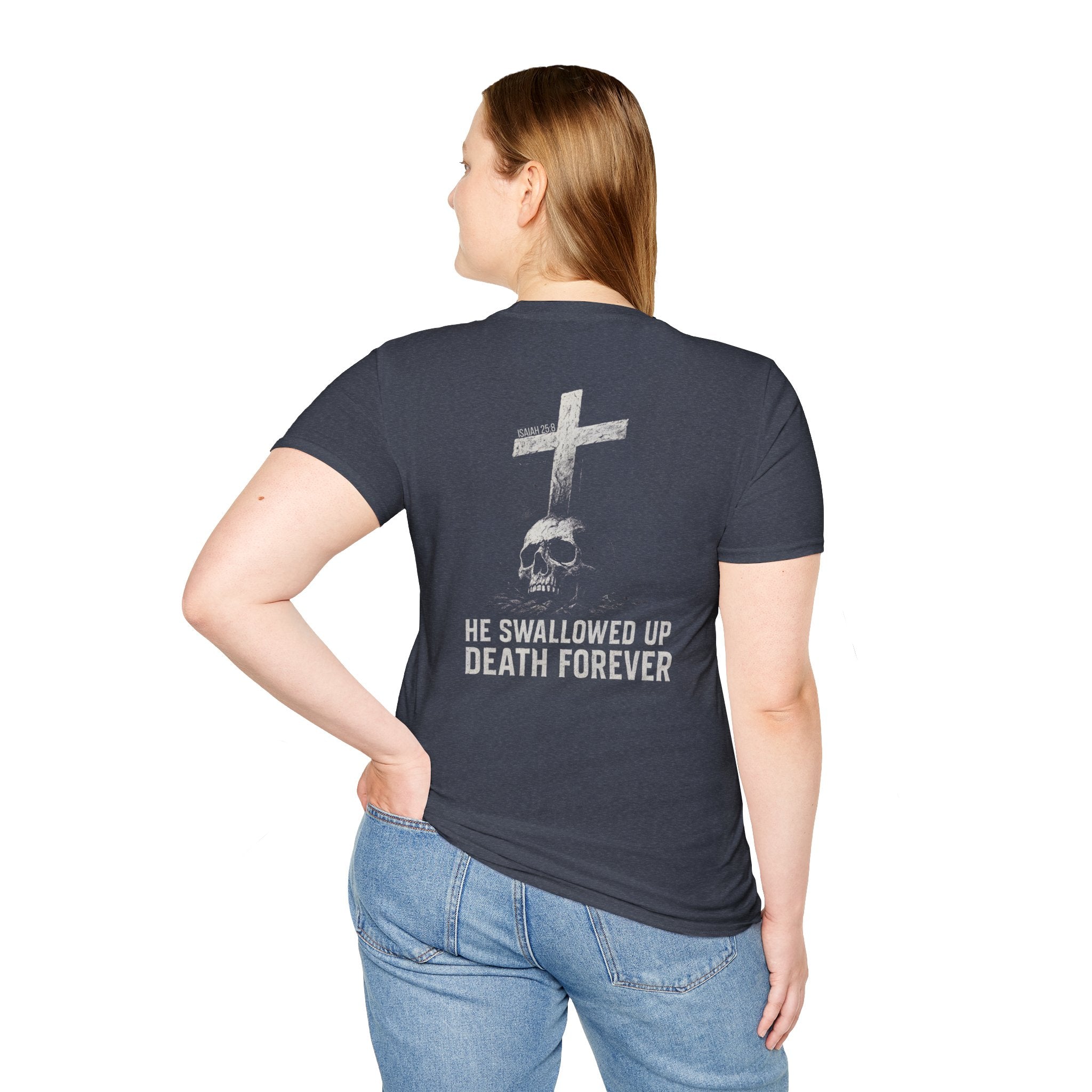 "Swallowed Death" (Light) (Design on Back/Logo on Front)