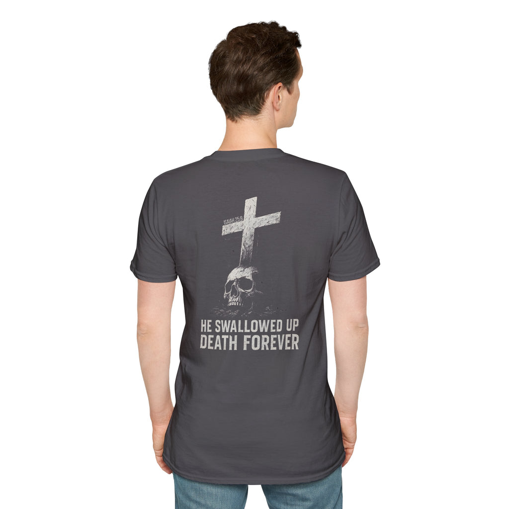 "Swallowed Death" (Light) (Design on Back/Logo on Front)