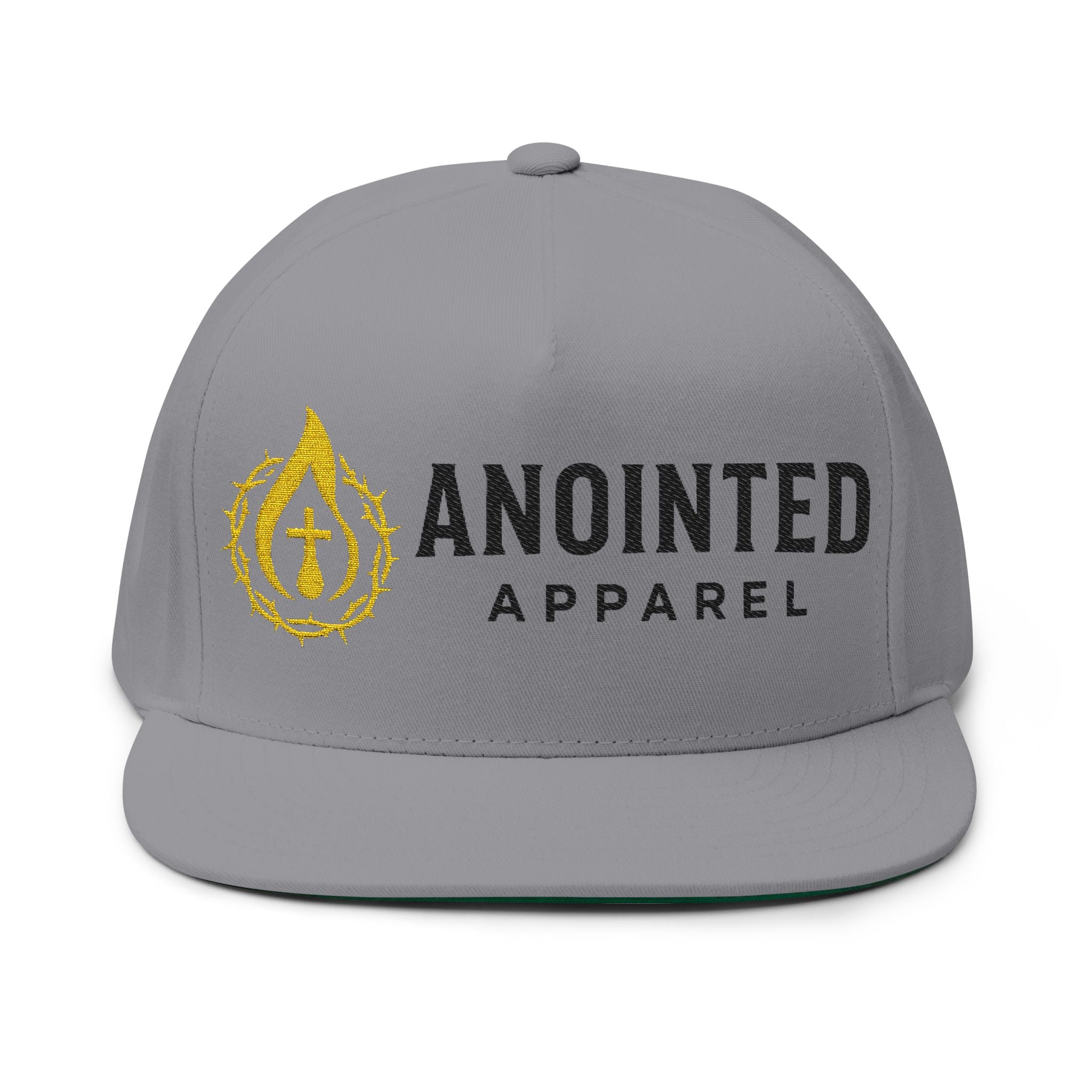 Flat Bill Snapback (Black/No Outline)