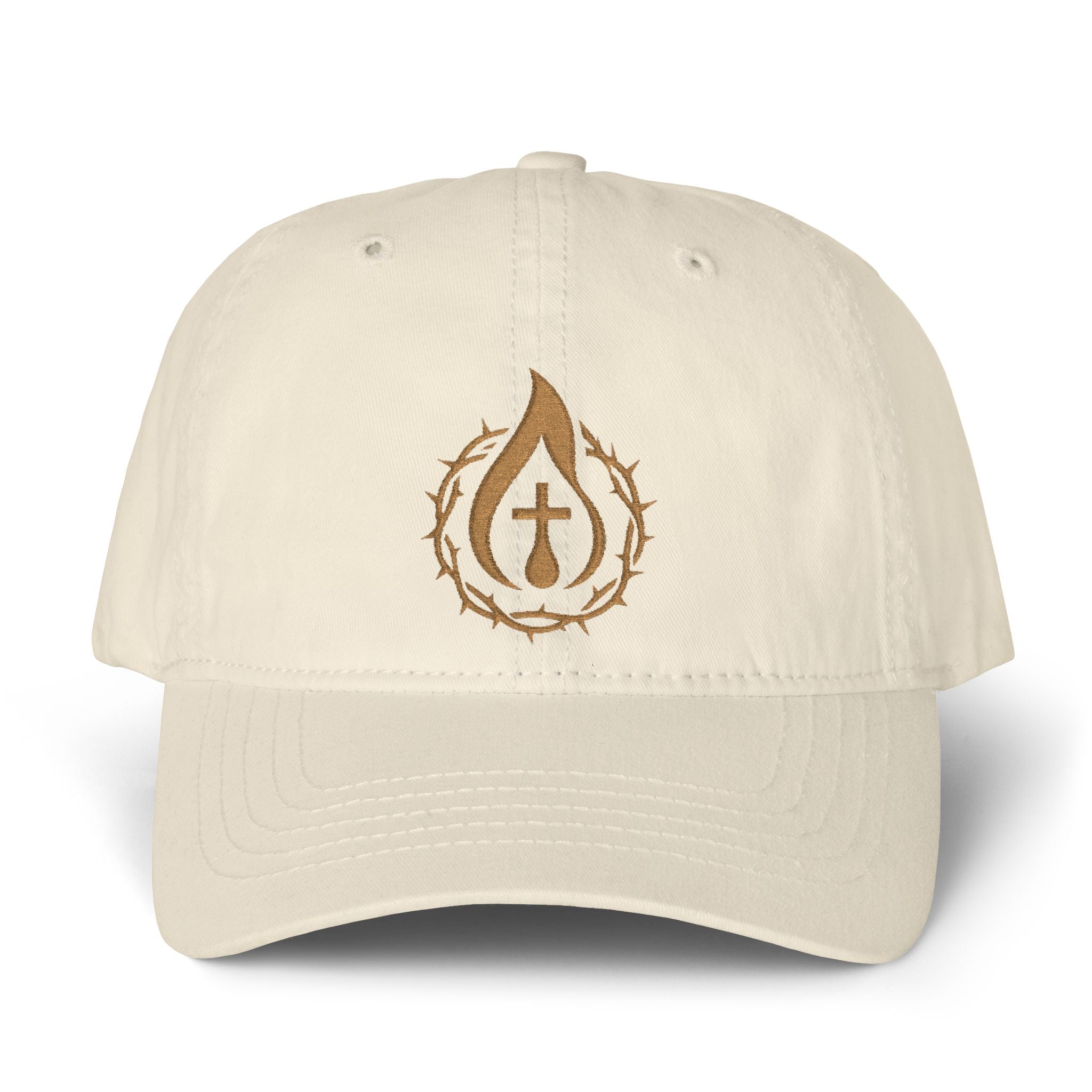 Women's "Anointed" Christian Cap (Gold Logo) (makeup-resistant w/ concealed ponytail opening)
