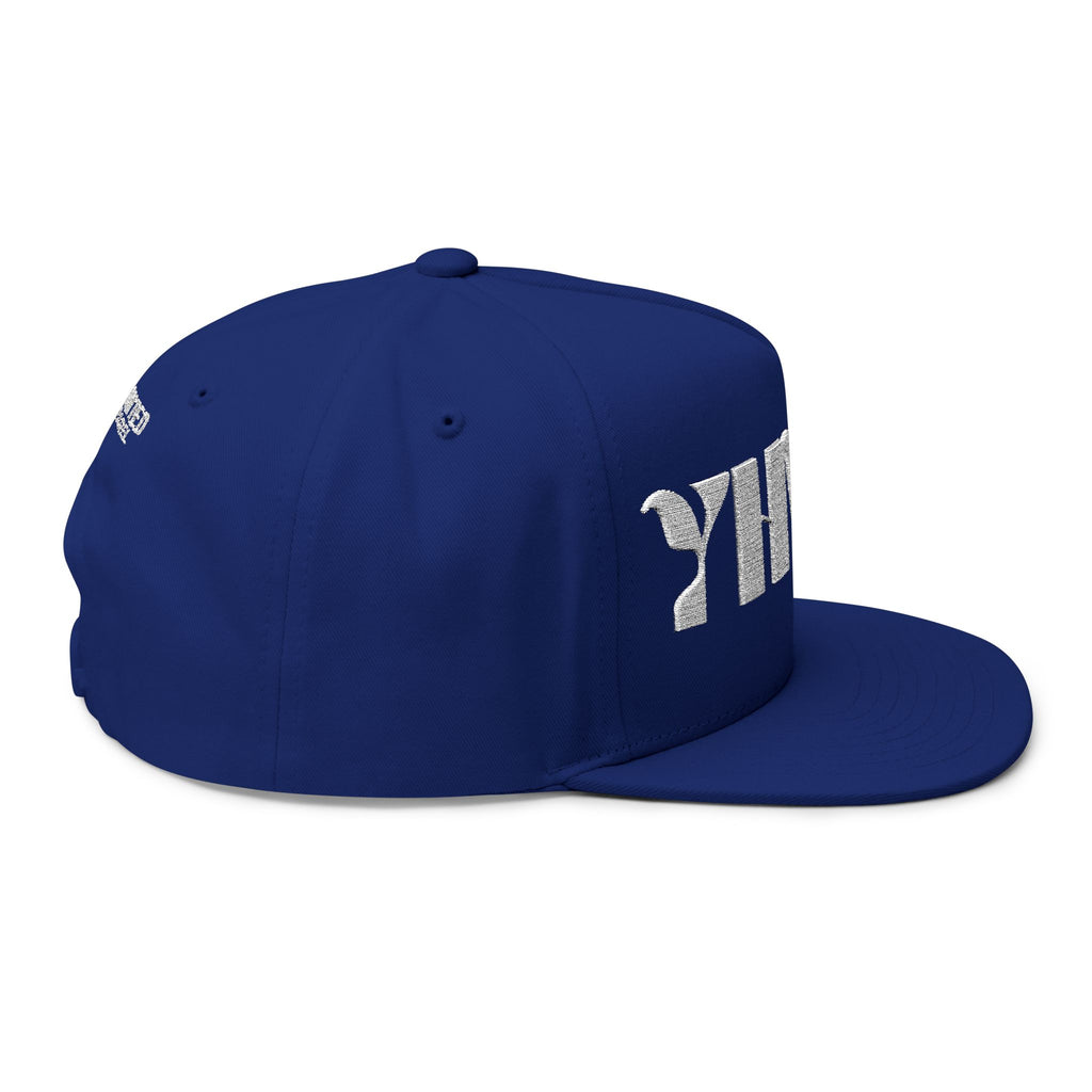 "YHWH" (White) Flat Bill Snapback (Embroidered Front/Back)
