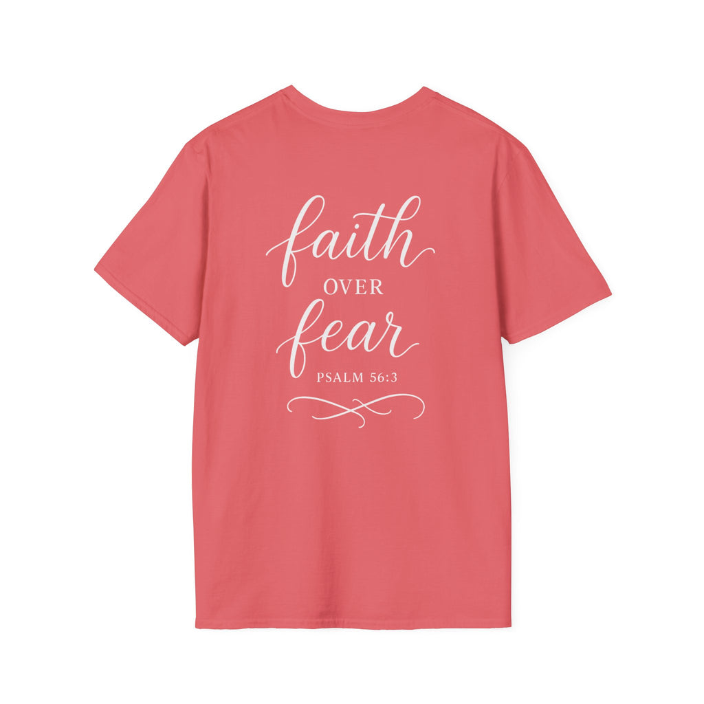 "Faith Over Fear" (Ladies) (Design on Back/Logo on Front)