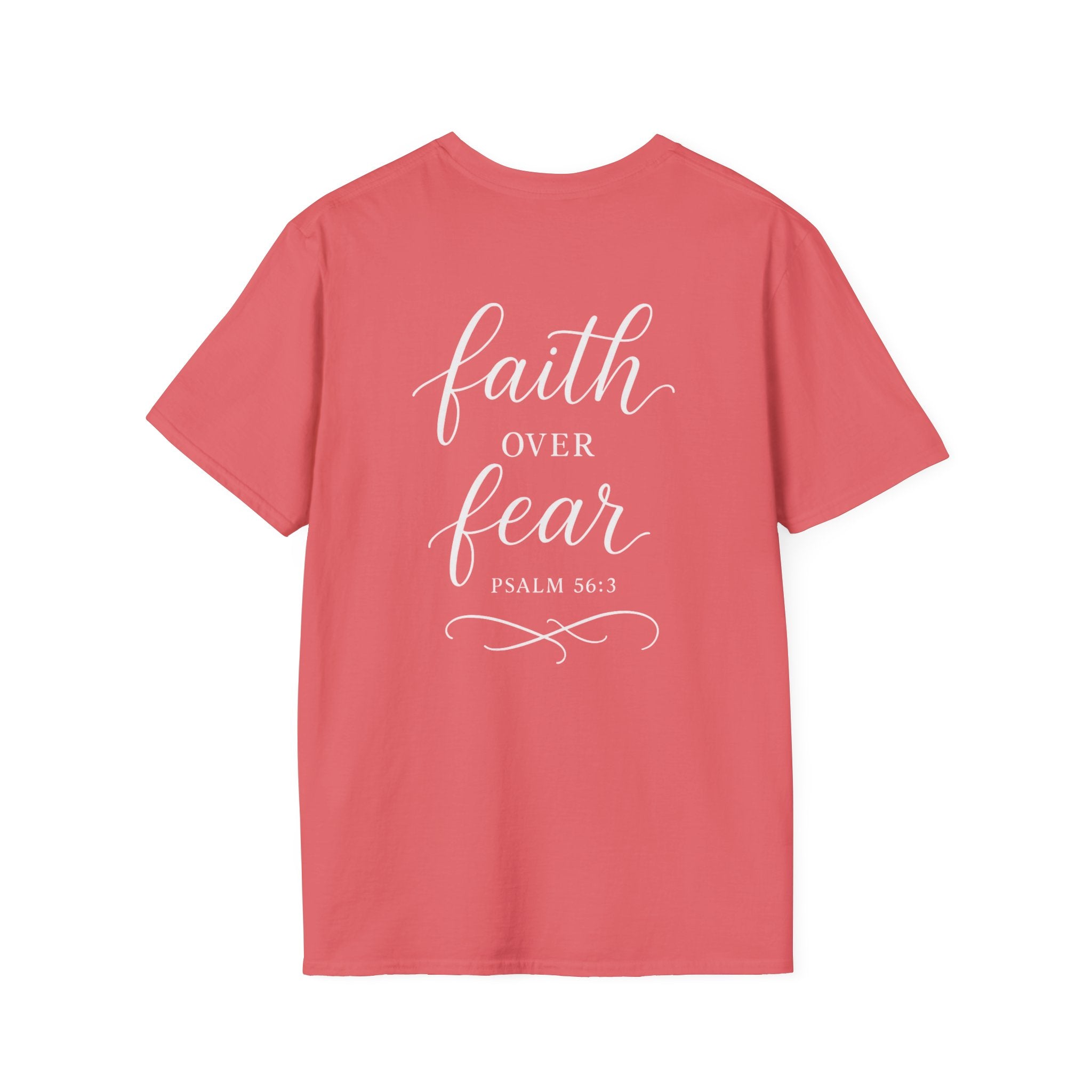 "Faith Over Fear" (Ladies) (Design on Back/Logo on Front)