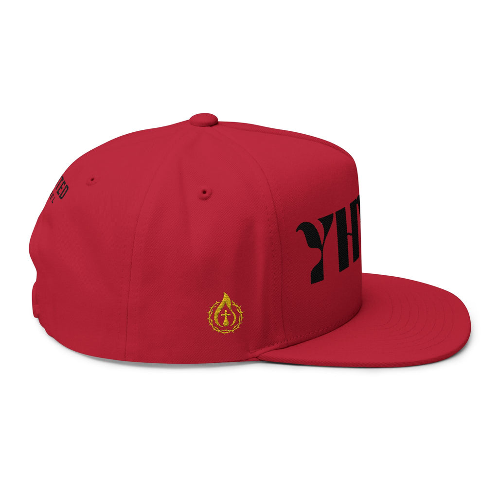 Signature Series "YHWH" (Black) Flat Bill Snap Back (Triple Embroidered)