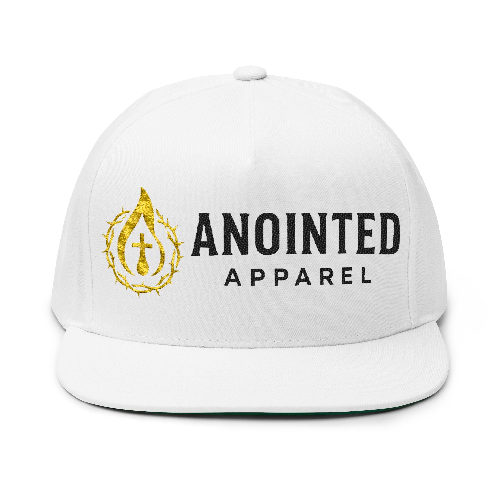 Flat Bill Snapback (Black/No Outline)