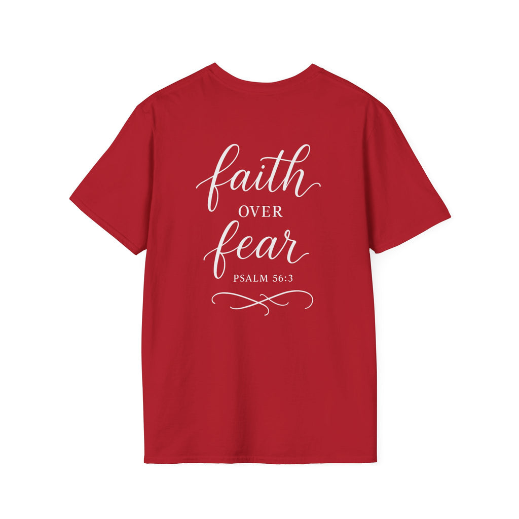 "Faith Over Fear" (Ladies) (Design on Back/Logo on Front)