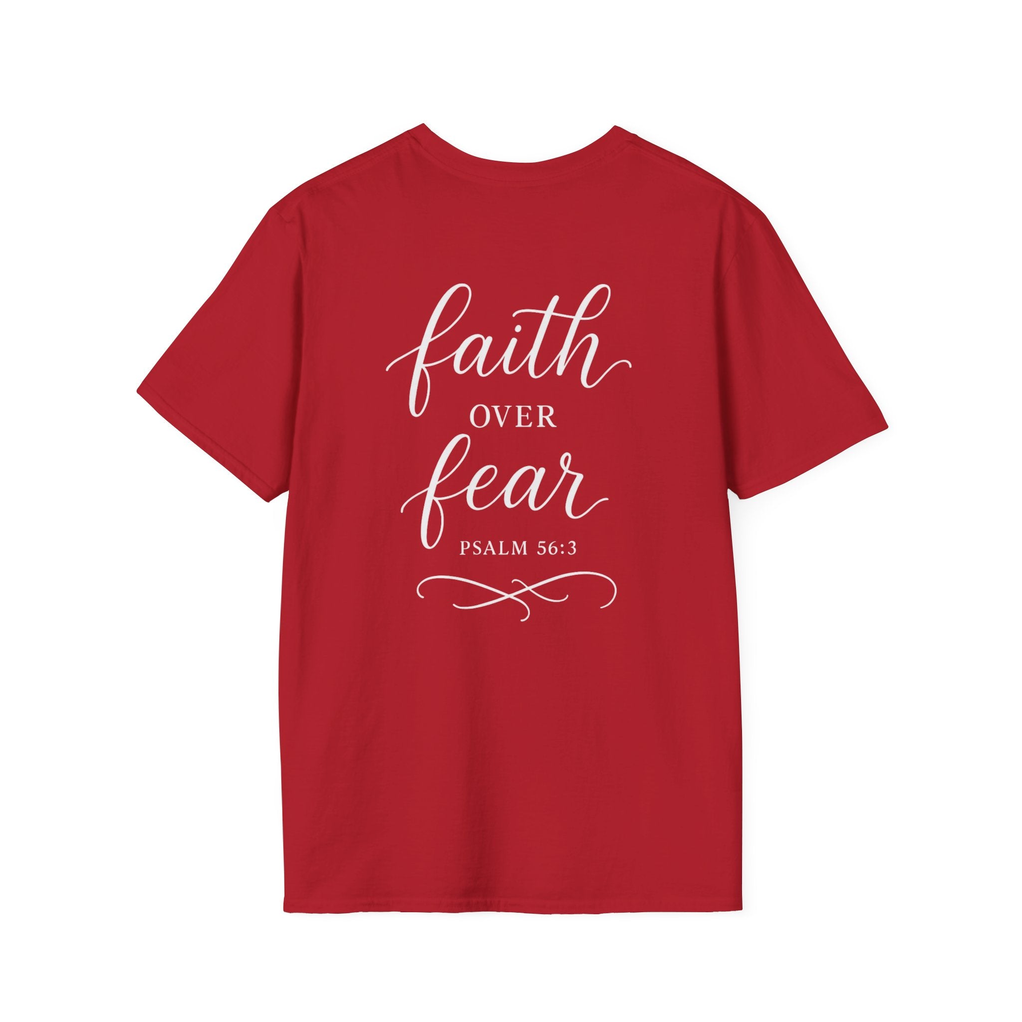 "Faith Over Fear" (Ladies) (Design on Back/Logo on Front)