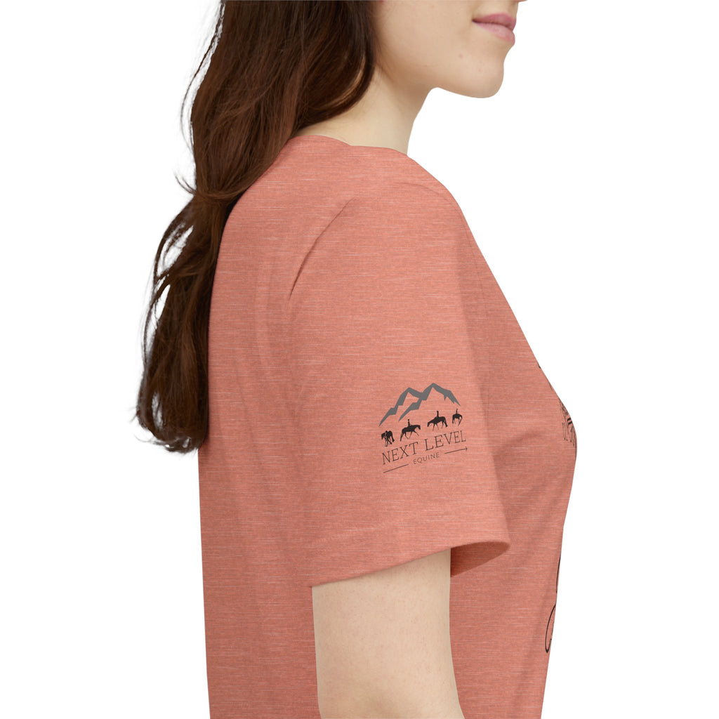 (NLE EDITION) Romans 8:14 - "I Ride With Jesus" (Ladies) (Design on Front/Logo on Sleeve)