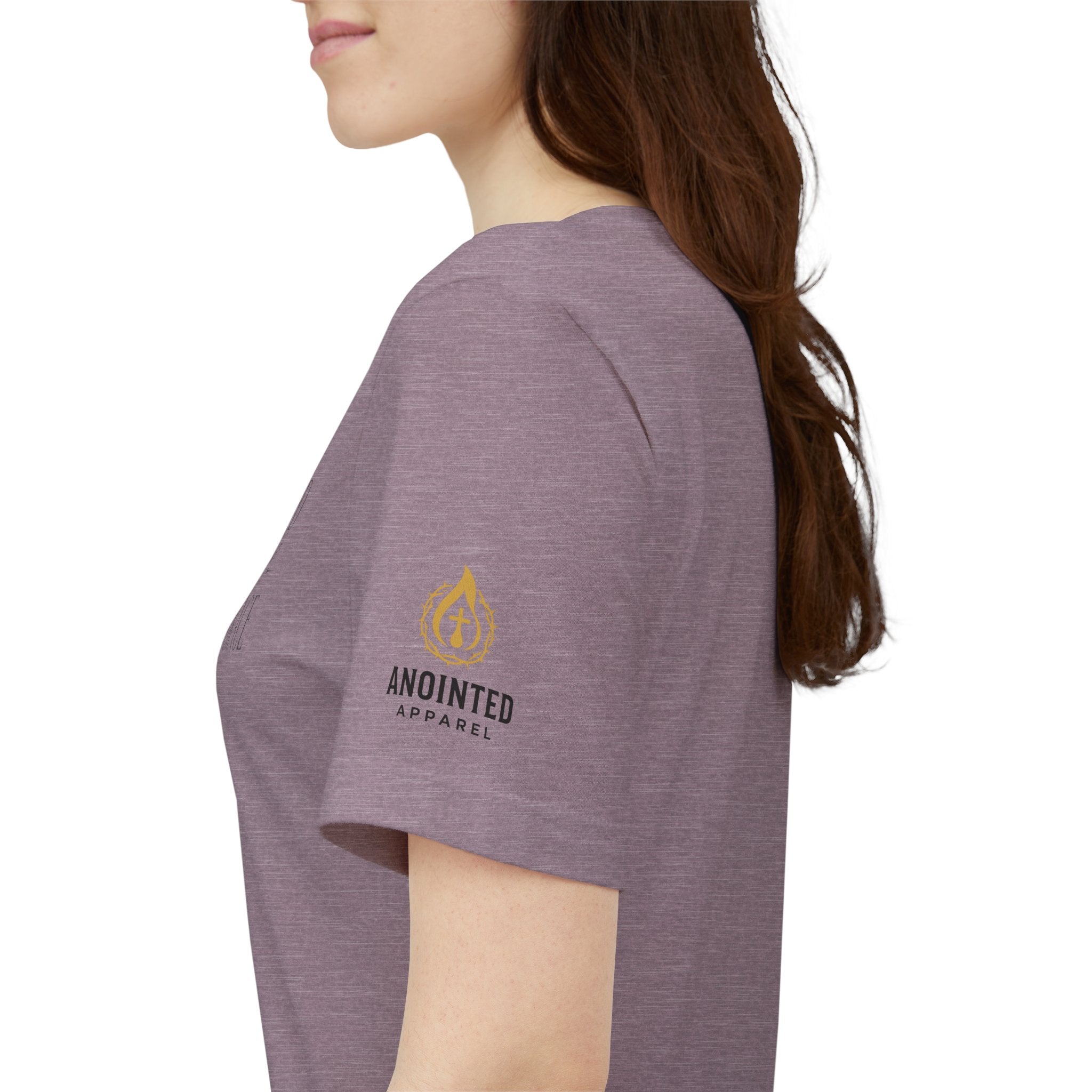 Ephesians 2:8 - "Saved by Grace" (Ladies) (Design on Front/Logo on Sleeve)