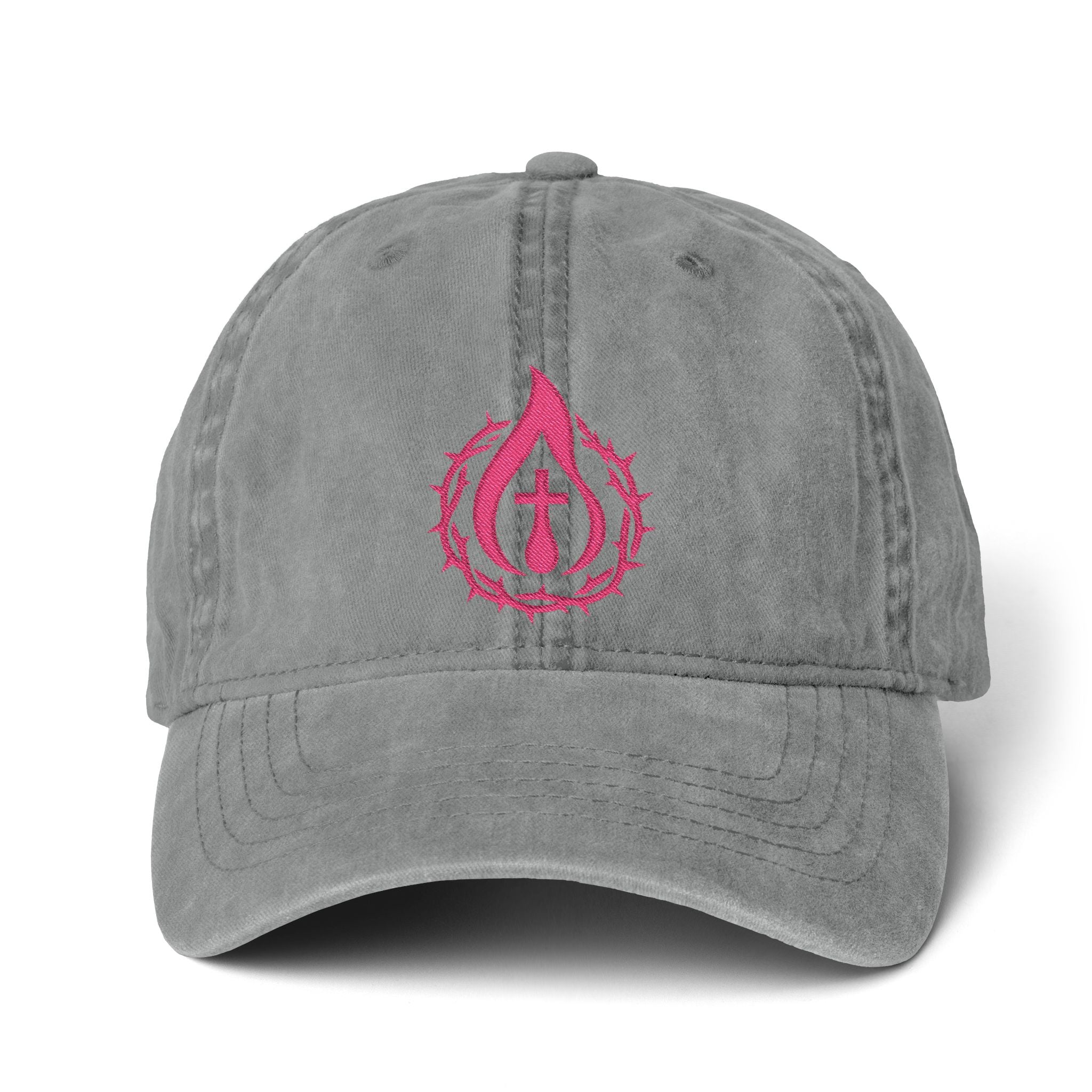 Women's "Anointed" Christian Cap (Pink Logo) (makeup-resistant w/ concealed ponytail opening)