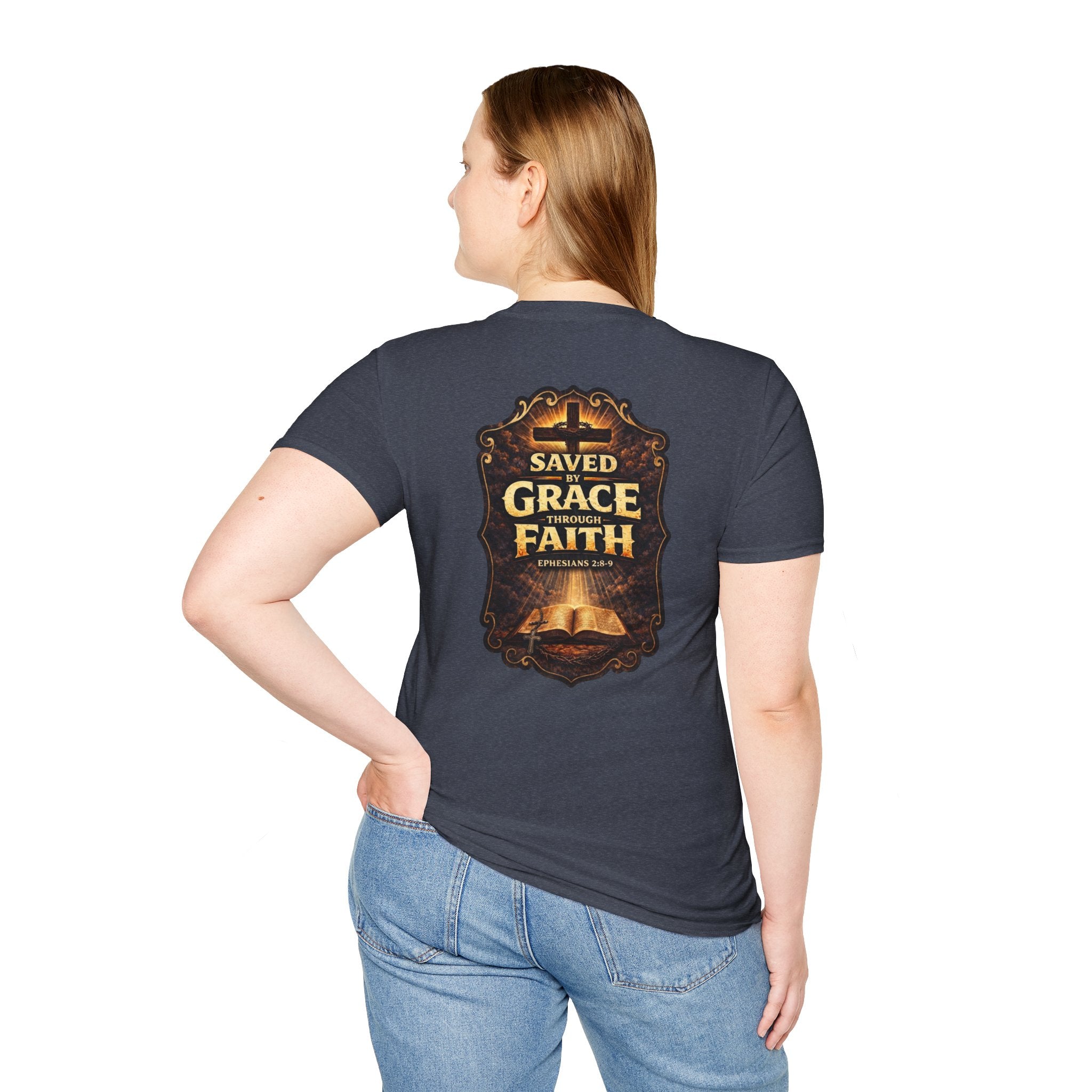 "Saved by Grace" (Design on Back/Logo on Front)