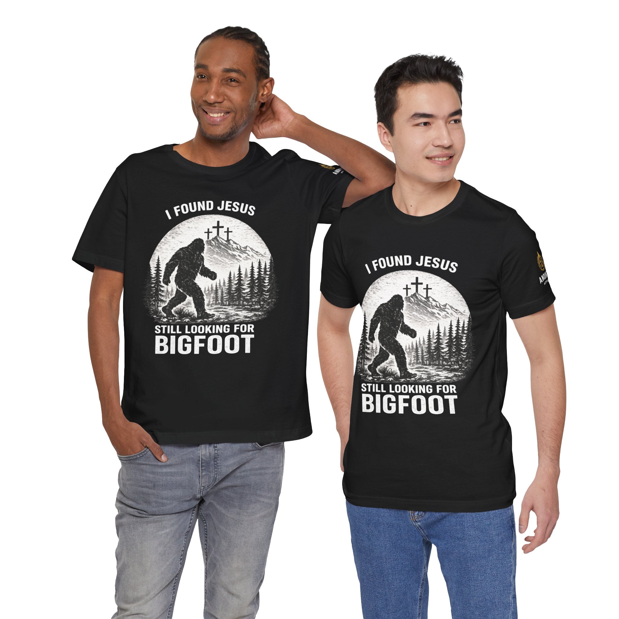 "Jesus and Bigfoot" (Design on Front/Logo on Sleeve)
