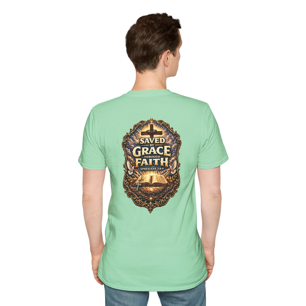 "Saved by Grace" (Alt Design) (Design on Back/Logo on Front)