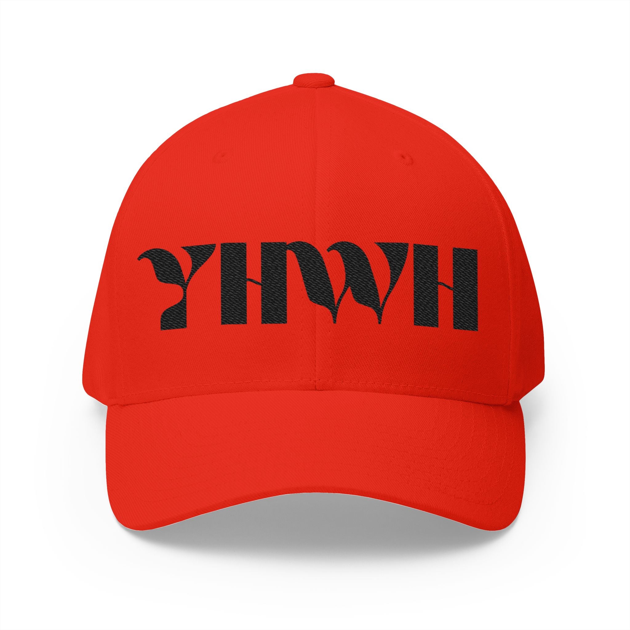 "YHWH" FlexFit Closed-Back (Black) (Embroidered Front/Back)