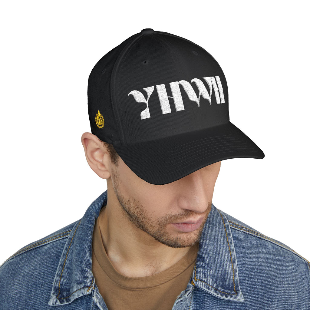 Signature Series "YHWH" FlexFit Closed-Back (White) (Triple Embroidered)