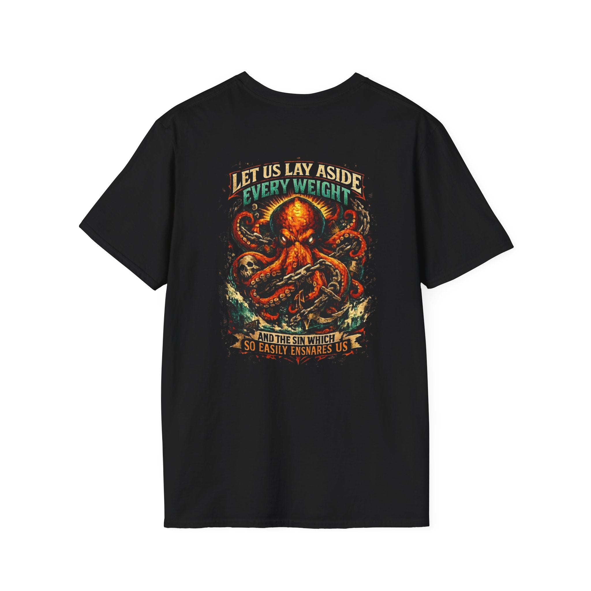 Hebrews 12:1 - "Lay Sin Aside" (Design on Back/Logo on Front)