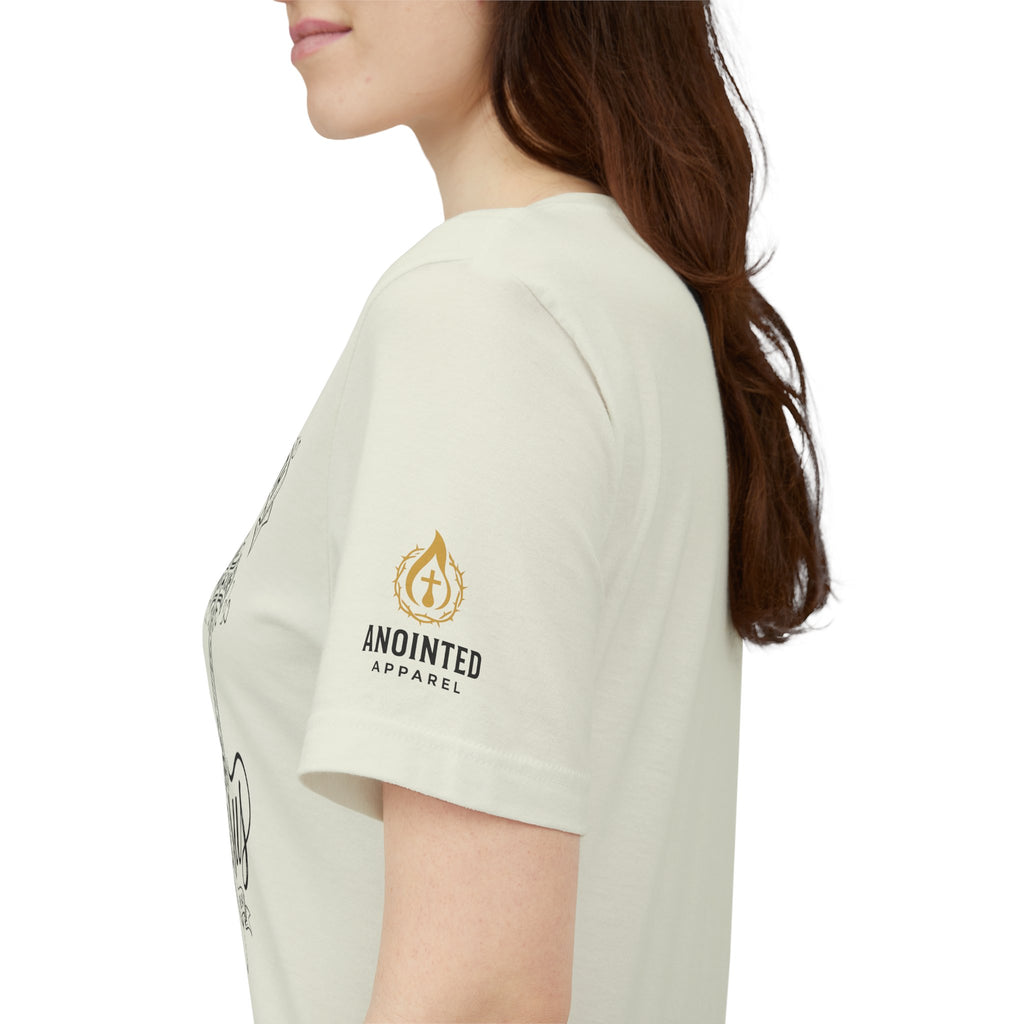 (NLE EDITION) Romans 8:14 - "I Ride With Jesus" (Ladies) (Design on Front/Logo on Sleeve)