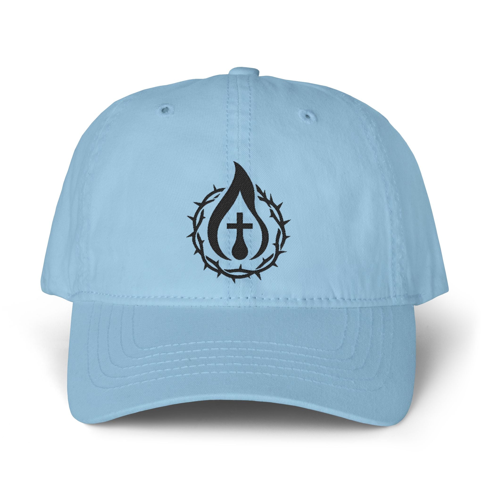 Women's "Anointed" Christian Cap (Black Logo) (makeup-resistant w/ concealed ponytail opening)