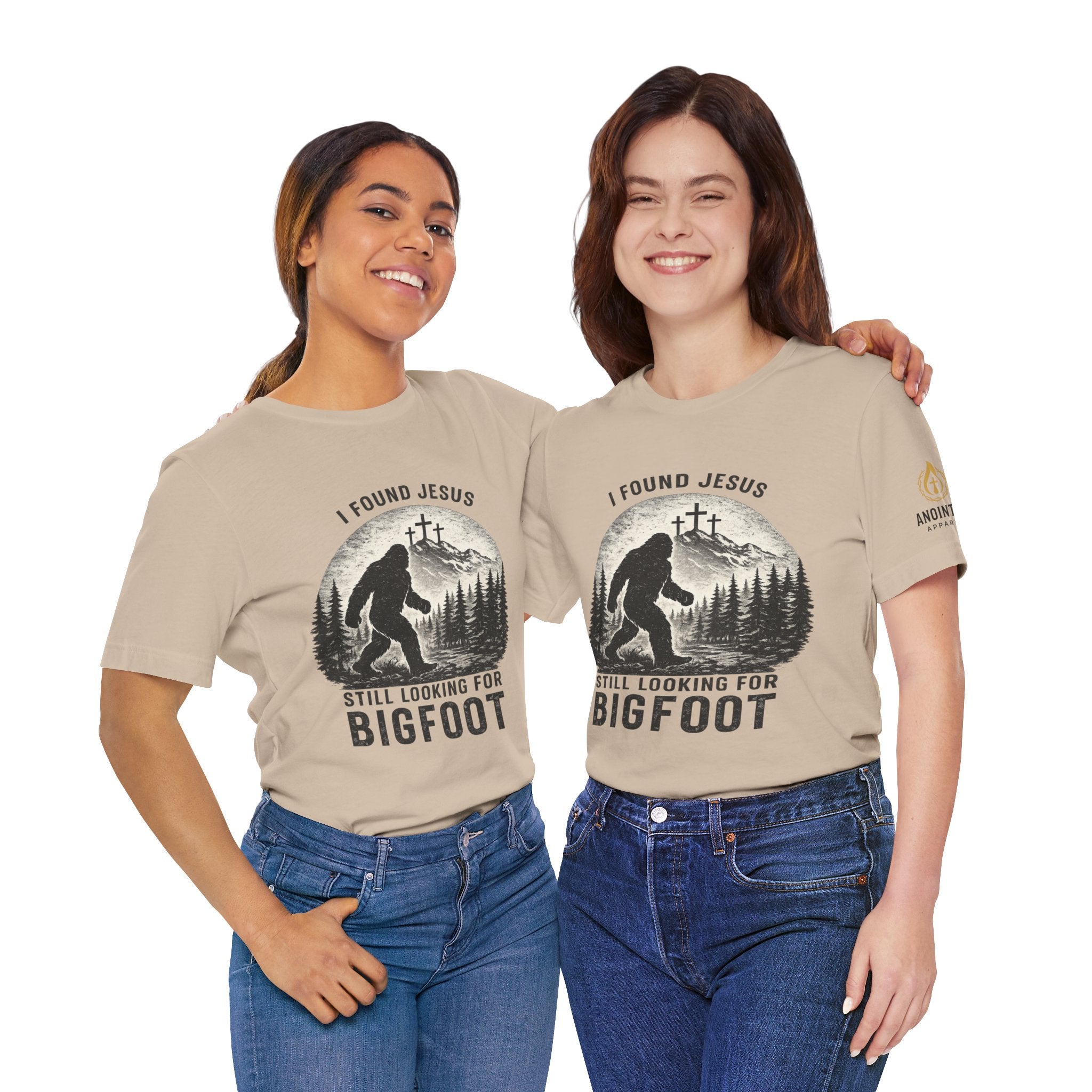 "Jesus and Bigfoot" (Design on Front/Logo on Sleeve)