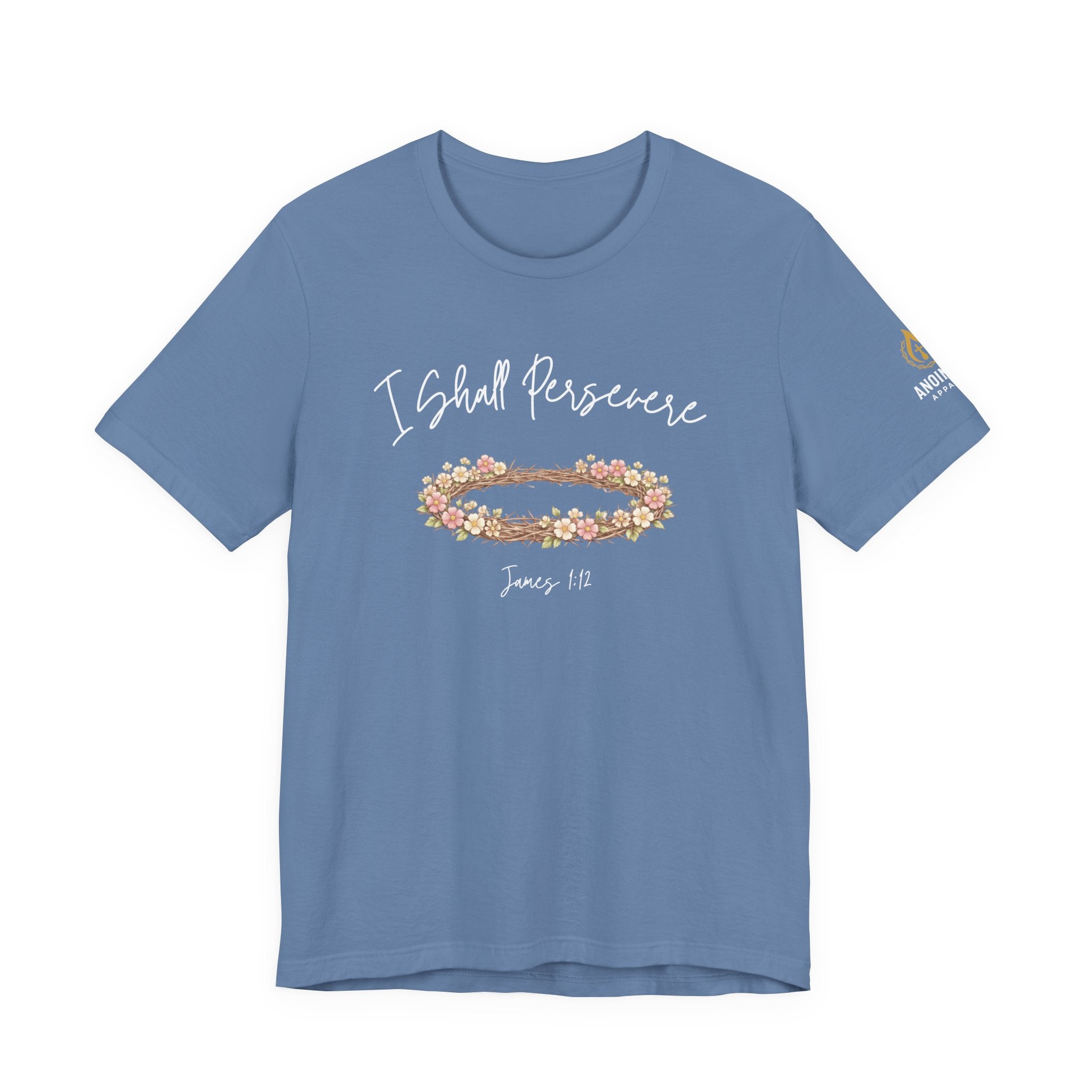 James 1:12 - "Crown of Life" (Ladies) (Design on Front/Logo on Sleeve)