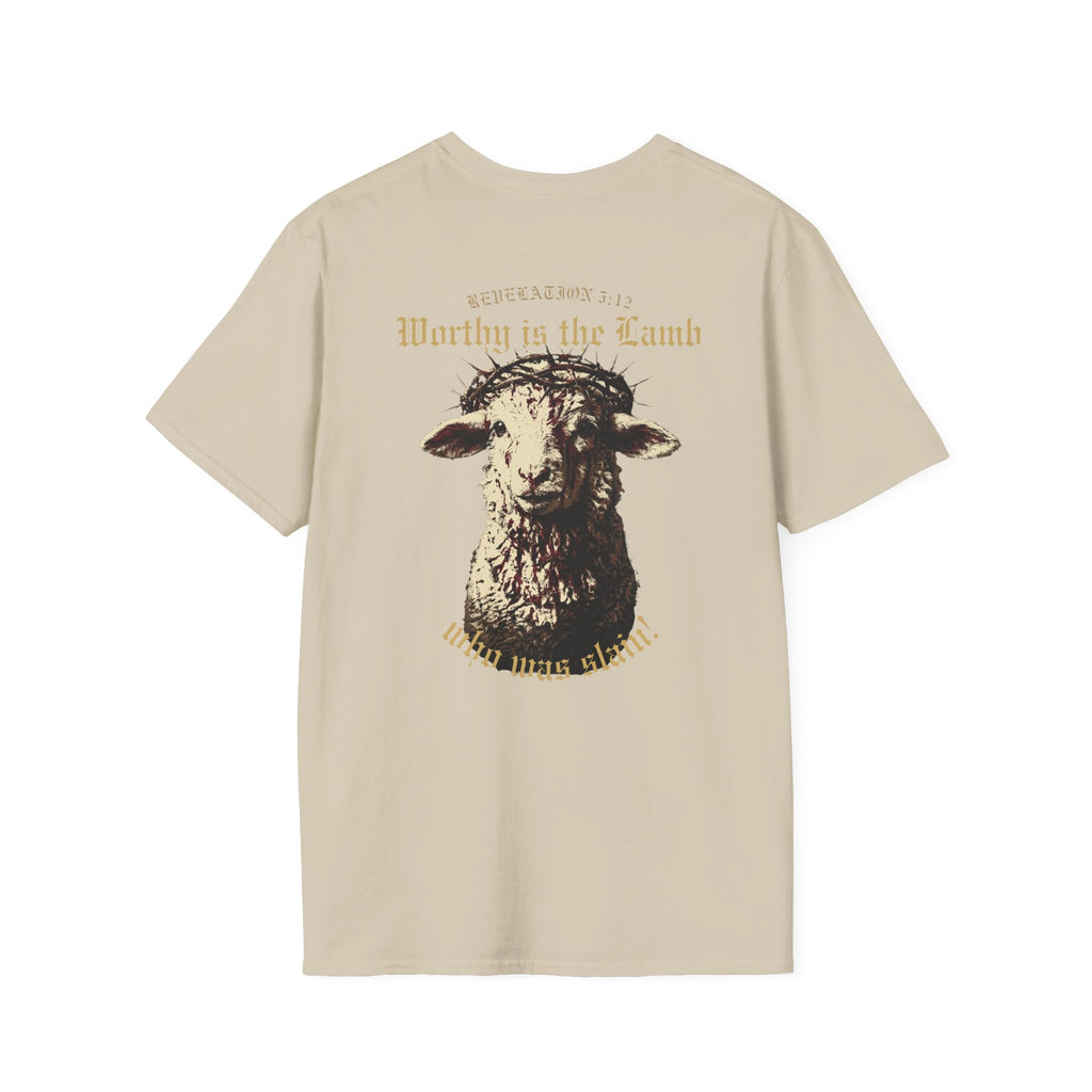 Revelation 5:12 - "Worthy is the Lamb" (Design on Back/Logo on Front)