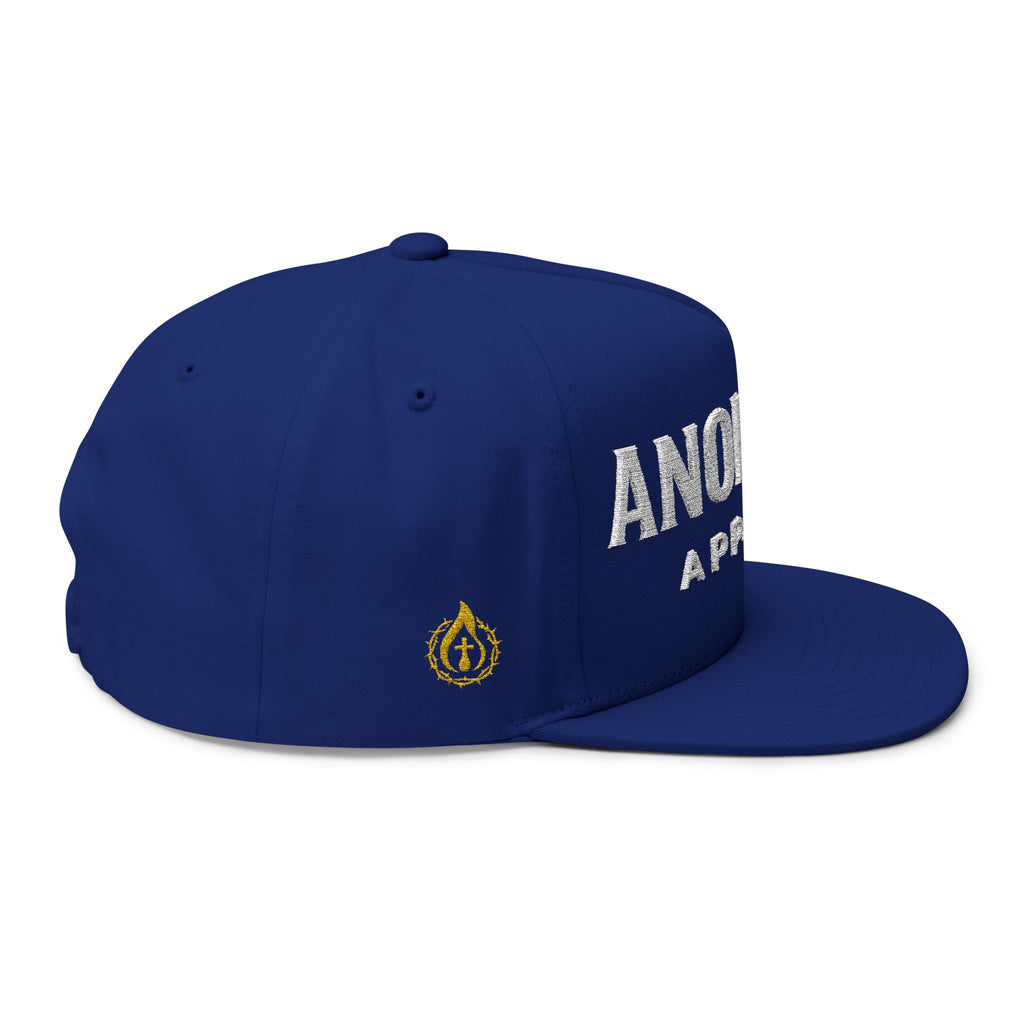 "Anointed" Flat Bill Snapback (White/No Outline) (Embroidered Front/Side)