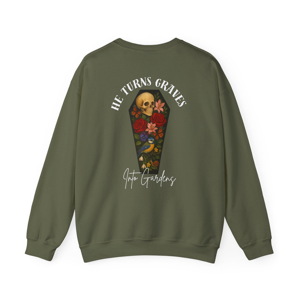 Graves Into Gardens Crewneck Sweatshirt (Design on Back/Logo on Front)