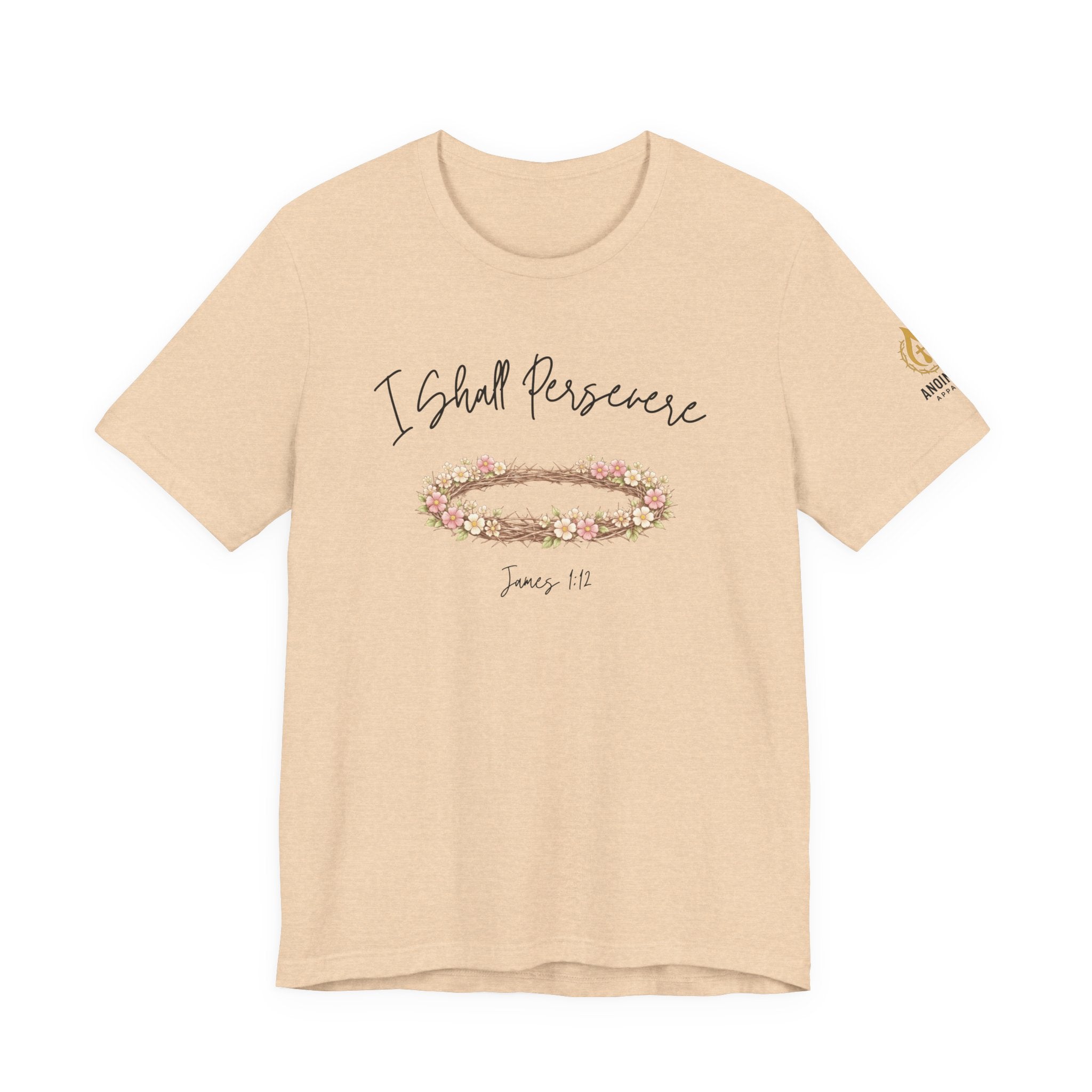 James 1:12 - "Crown of Life" (Ladies) (Design on Front/Logo on Sleeve)
