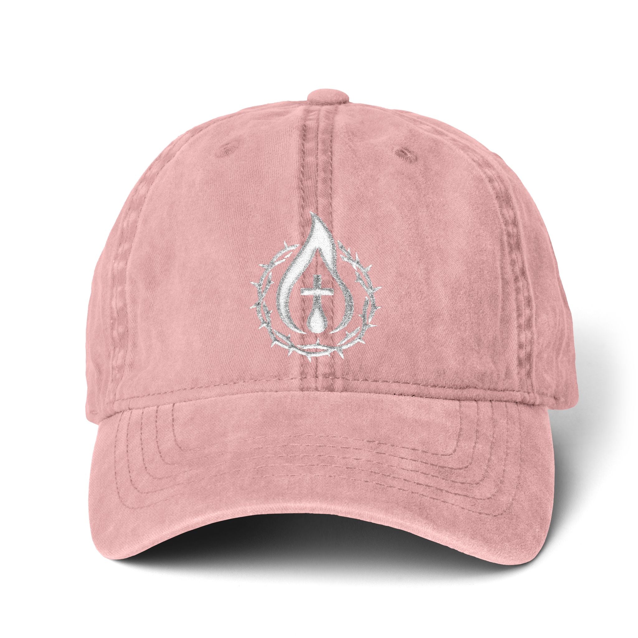 Women's "Anointed" Christian Cap (White Logo) (makeup-resistant w/ concealed ponytail opening)