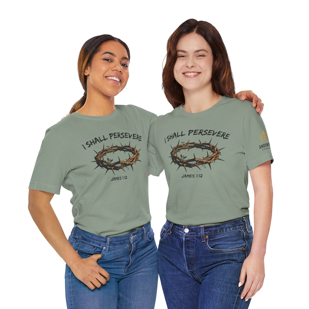 James 1:12 "Crown of Life" (Design on Front/Logo on Sleeve)