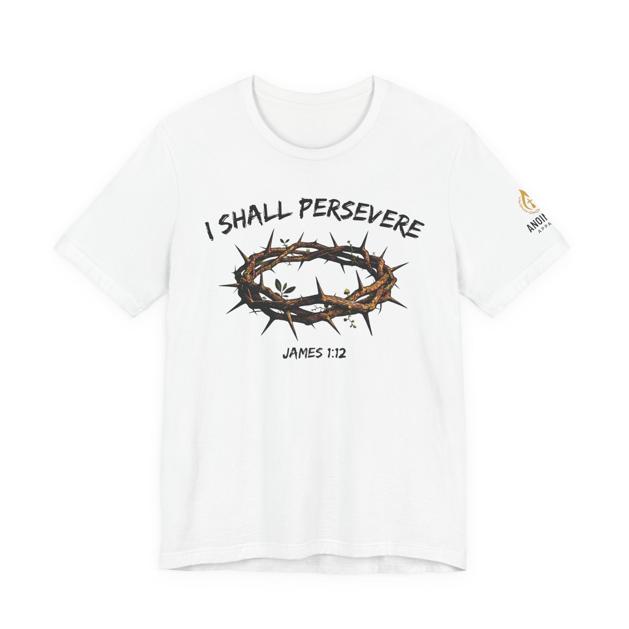James 1:12 "Crown of Life" (Design on Front/Logo on Sleeve)