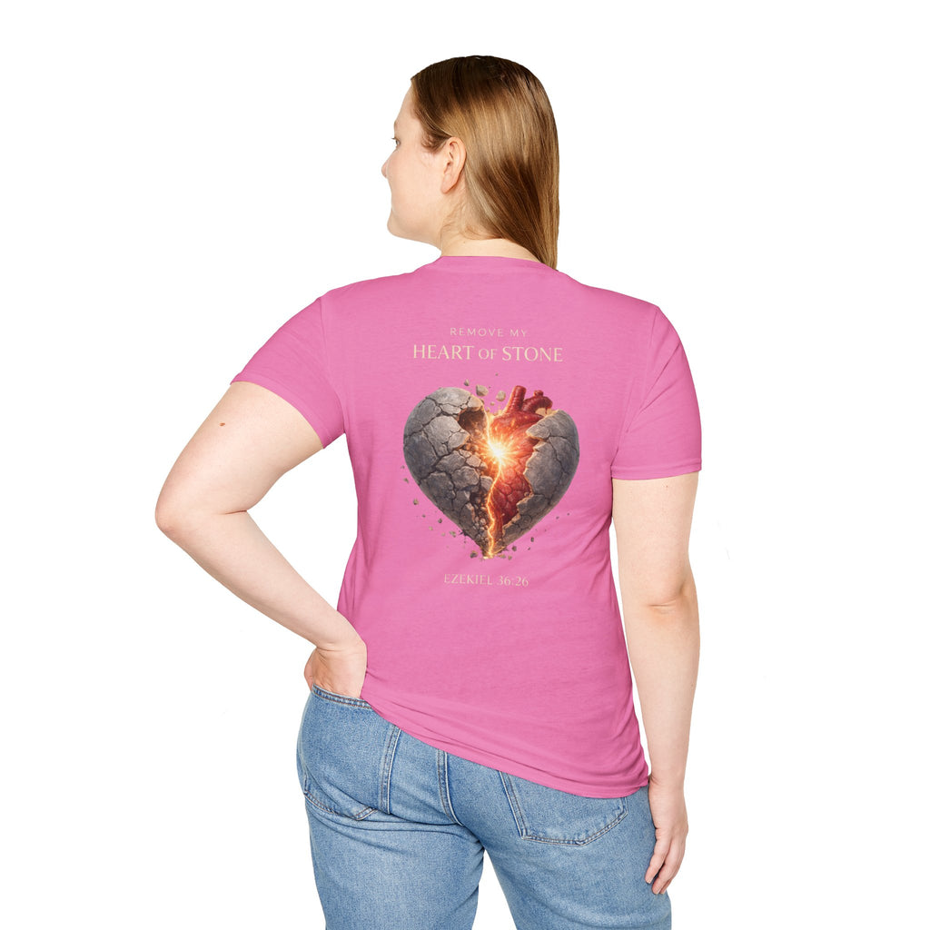 Ezekiel 36:26 - "Heart of Flesh" (Ladies) (Design on Back/Logo on Front)