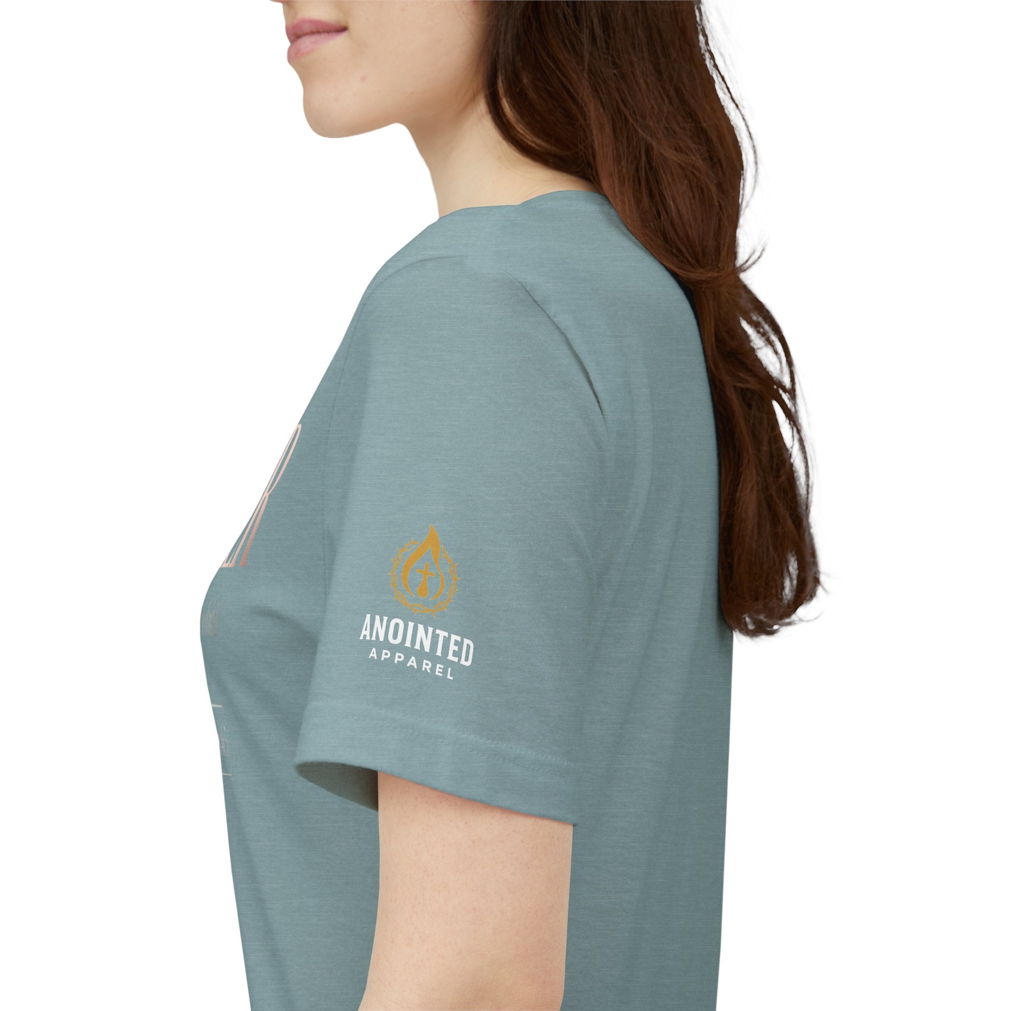 Psalm 46:5 - "God is Within Her" (Ladies) (Design on Front/Logo on Sleeve)