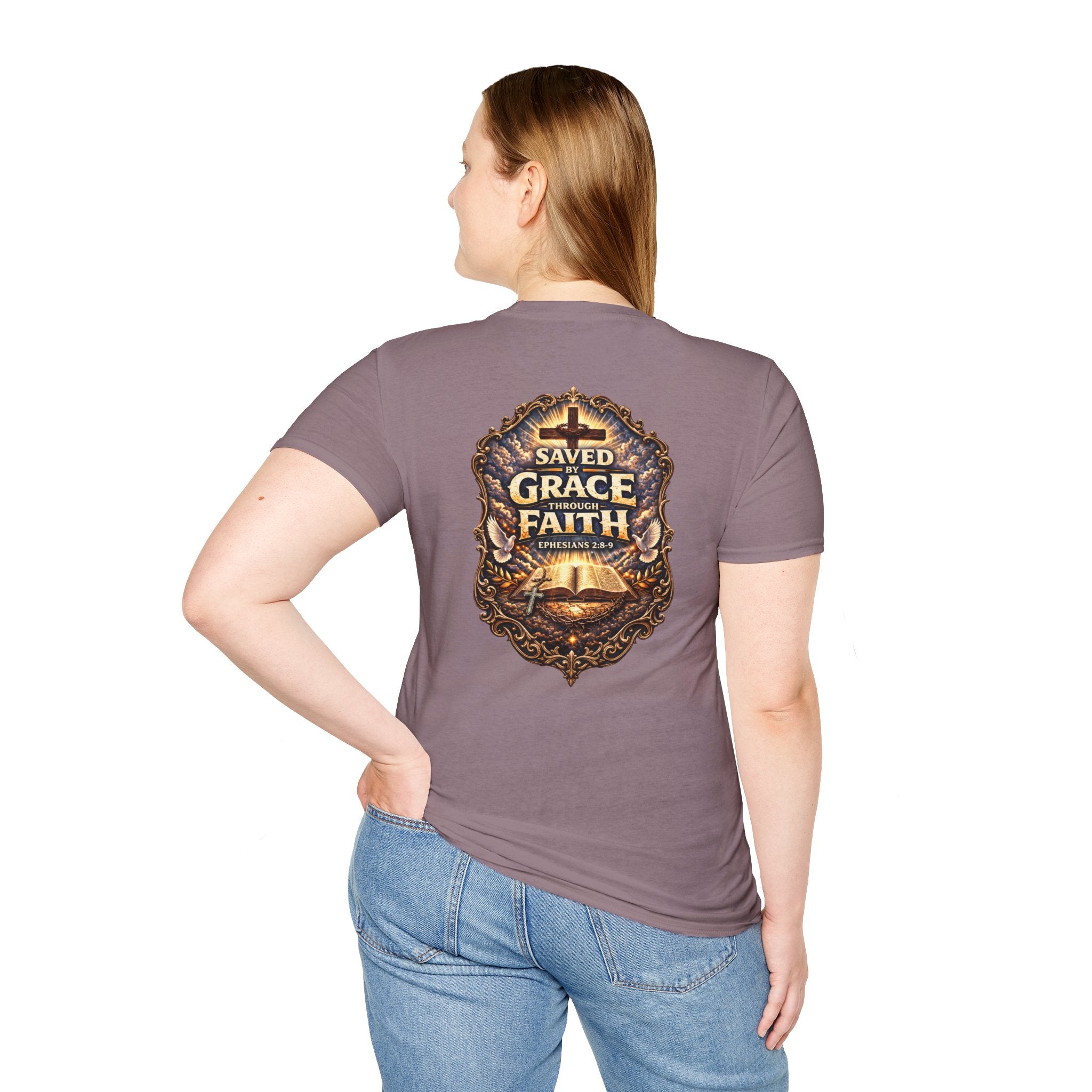 "Saved by Grace" (Alt Design) (Design on Back/Logo on Front)