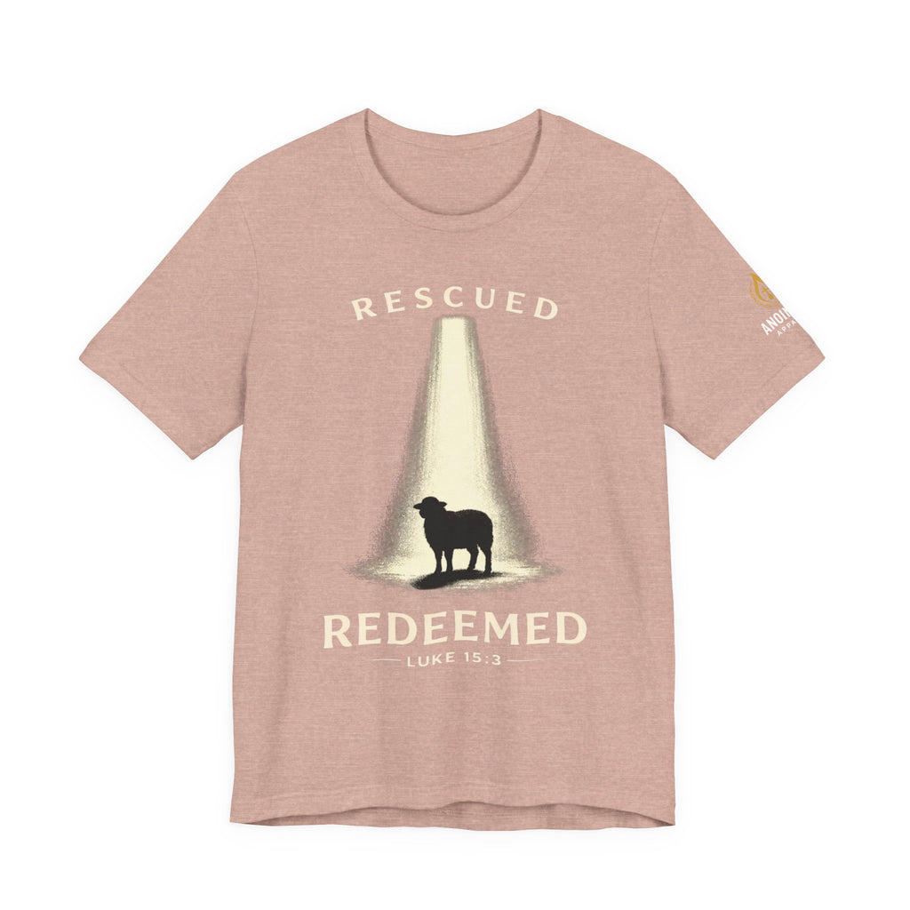 Luke 15:3 "Rescued and Redeemed" (Design on Front/Logo on Sleeve)