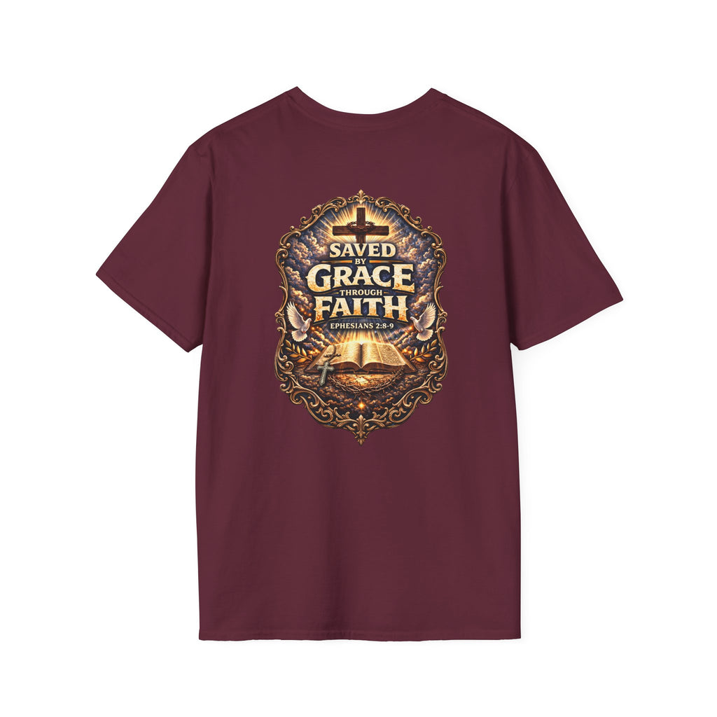 "Saved by Grace" (Alt Design) (Design on Back/Logo on Front)