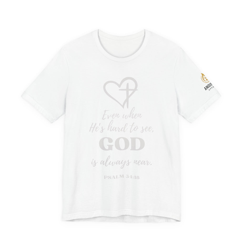 "God is Near" (Ladies) (Design on Front/Logo on Sleeve)