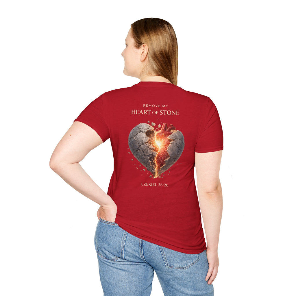 Ezekiel 36:26 - "Heart of Flesh" (Ladies) (Design on Back/Logo on Front)
