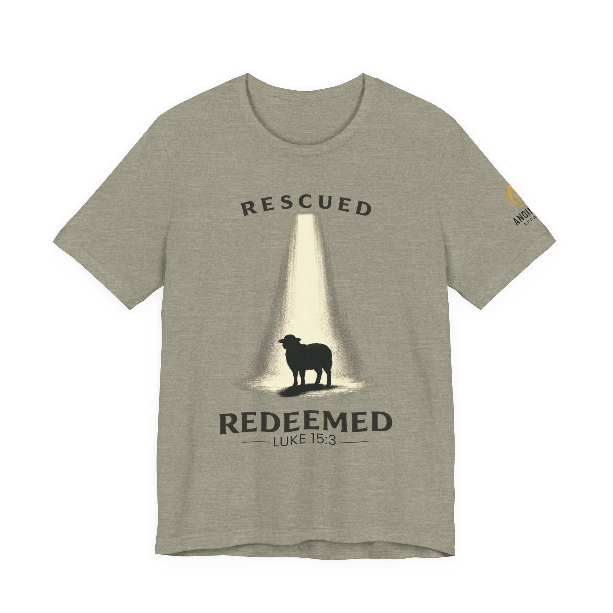 Luke 15:3 "Rescued and Redeemed" (Design on Front/Logo on Sleeve)