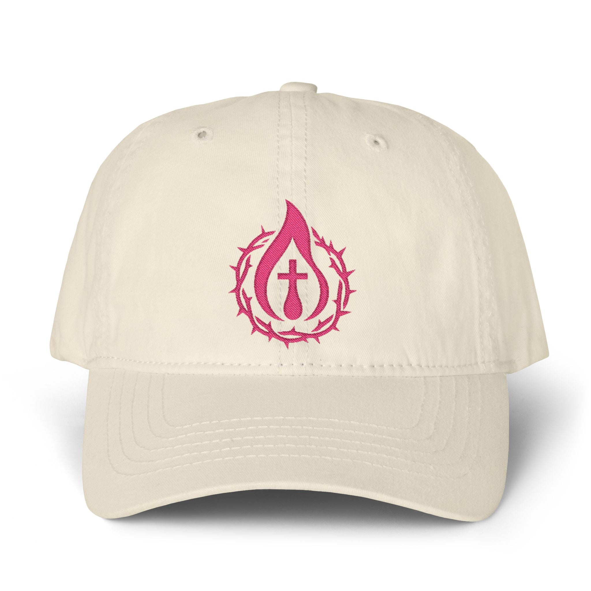 Women's "Anointed" Christian Cap (Pink Logo) (makeup-resistant w/ concealed ponytail opening)