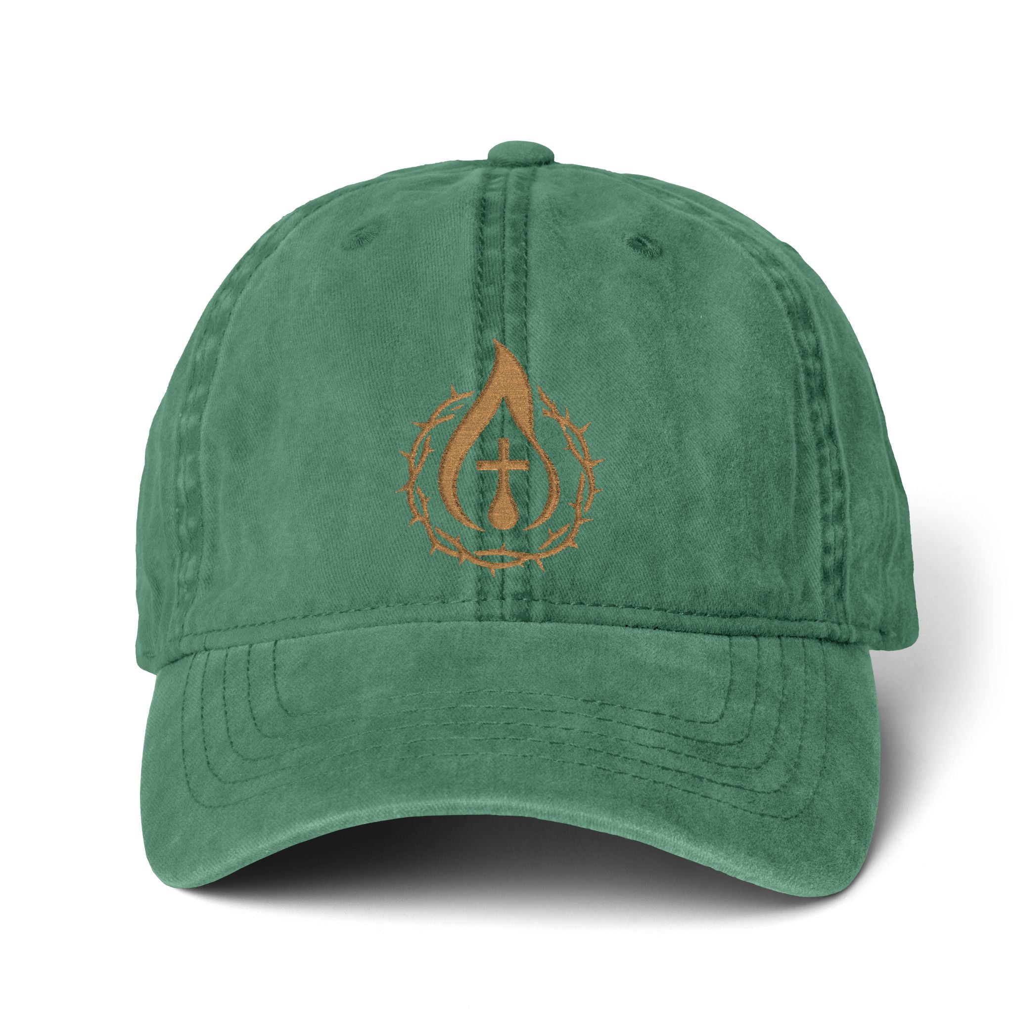 Women's "Anointed" Christian Cap (Gold Logo) (makeup-resistant w/ concealed ponytail opening)