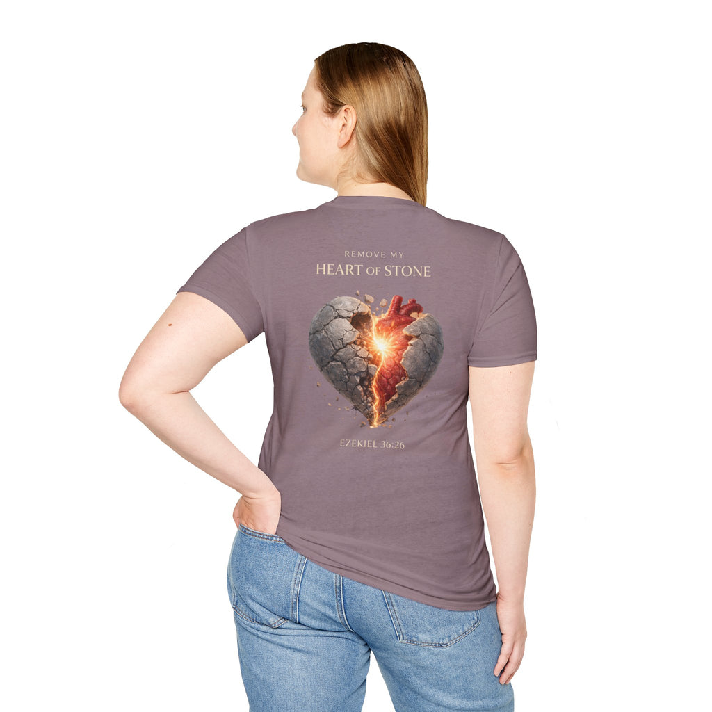 Ezekiel 36:26 - "Heart of Flesh" (Ladies) (Design on Back/Logo on Front)