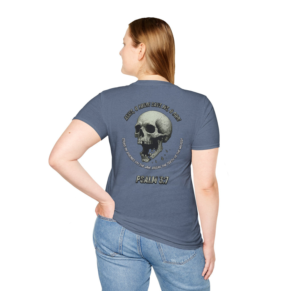 Psalm 3:7 - "Arise, O LORD!" (Monochrome) (Design on Back/Logo on Front)