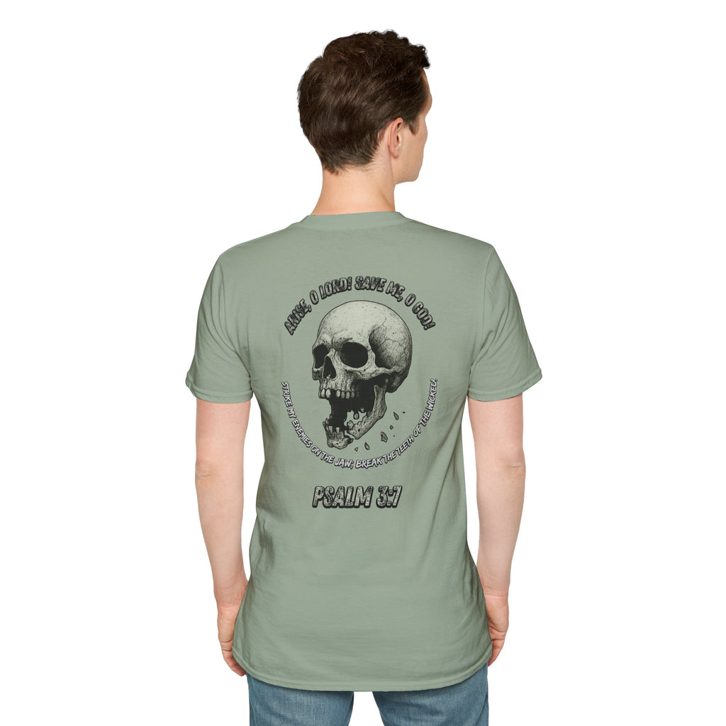 Psalm 3:7 - "Arise, O LORD!" (Monochrome) (Design on Back/Logo on Front)
