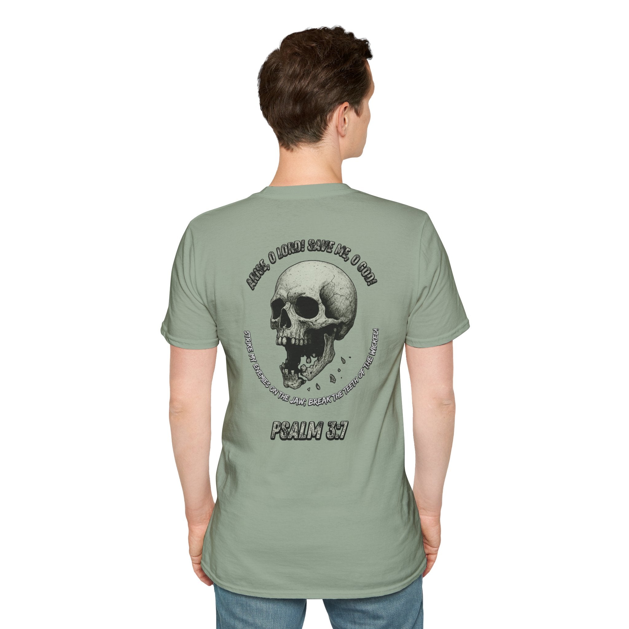 Psalm 3:7 - "Arise, O LORD!" (Monochrome) (Design on Back/Logo on Front)