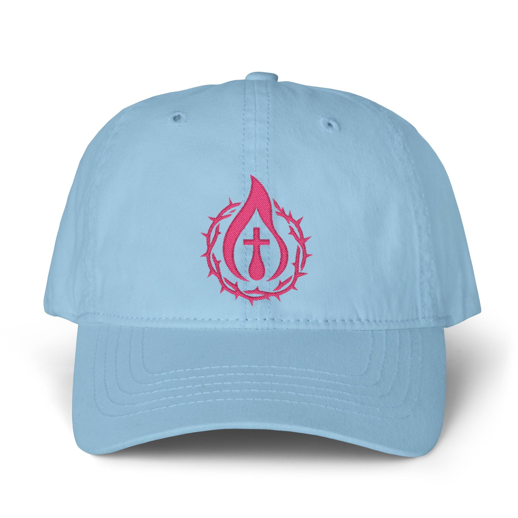 Women's "Anointed" Christian Cap (Pink Logo) (makeup-resistant w/ concealed ponytail opening)