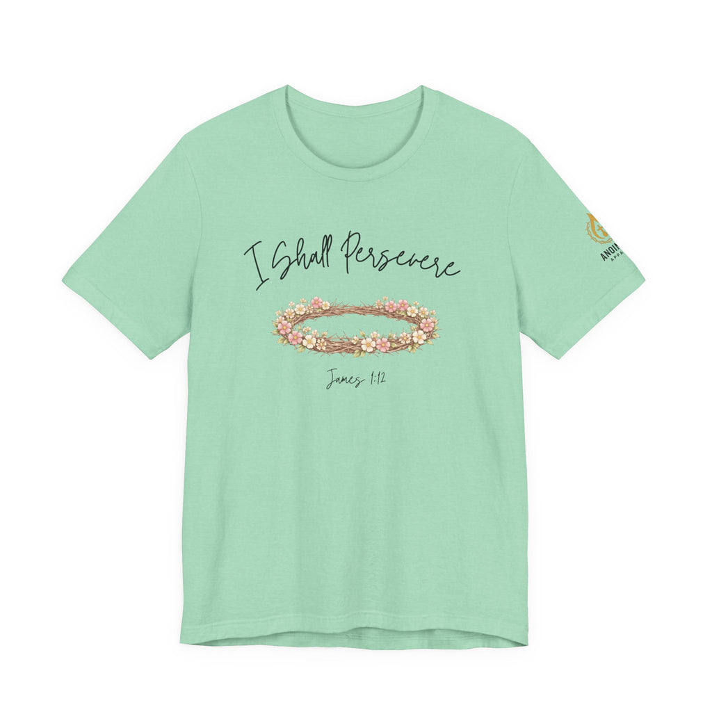 James 1:12 - "Crown of Life" (Ladies) (Design on Front/Logo on Sleeve)