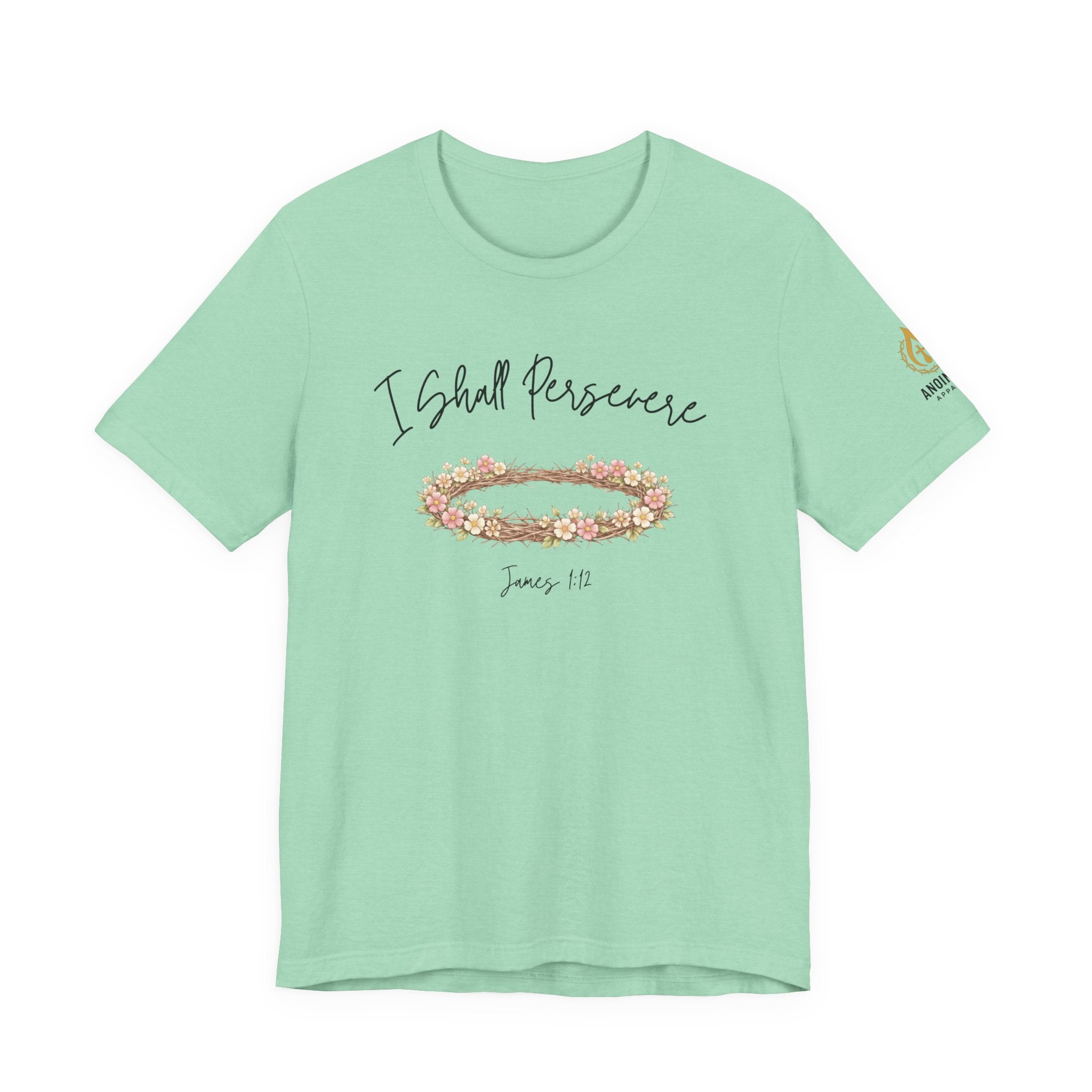 James 1:12 - "Crown of Life" (Ladies) (Design on Front/Logo on Sleeve)